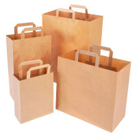 Sacchetti carta kraft con manici piatti - buste shopper...